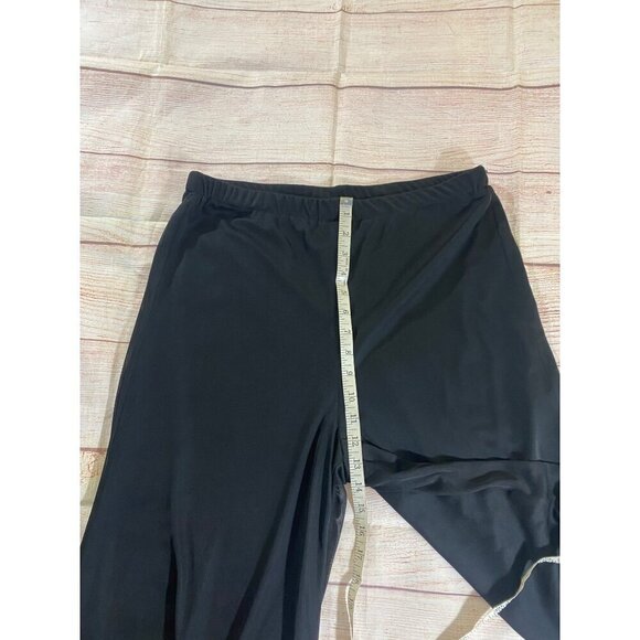 Vintage Cachet Women's Black Wide Leg Chiffon Pants - Large - Picture 6 of 11